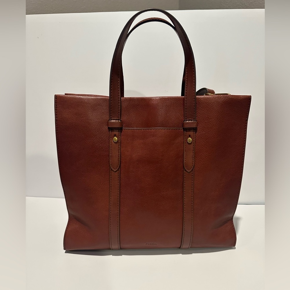 Fossil Leather Tote Bag